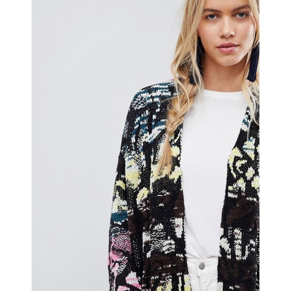 Free People Think Twice Multi Stripe Cardigan M - Picture 6 of 9